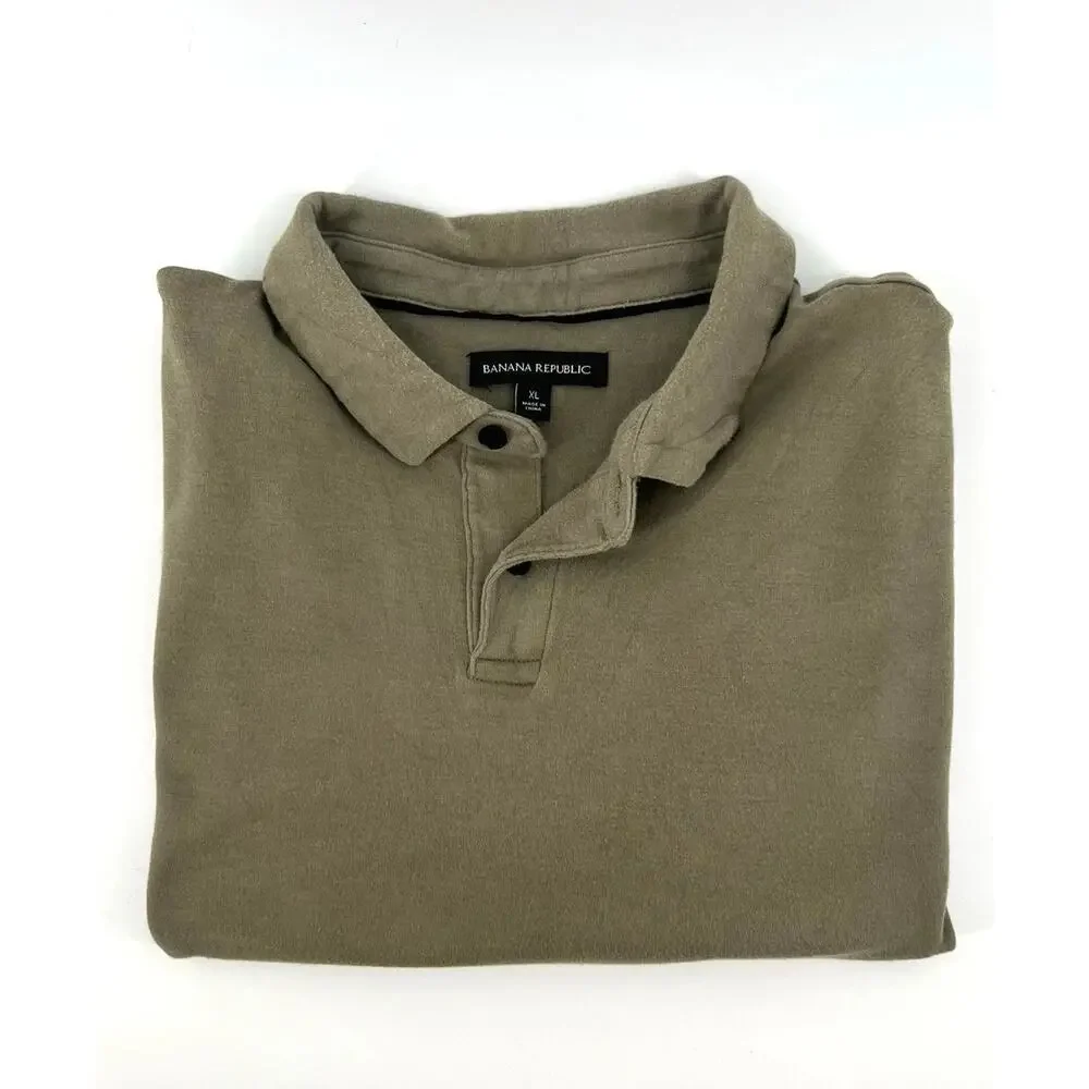 Banana Republic Men's Polo Shirt Size XL Olive Green Soft Cotton